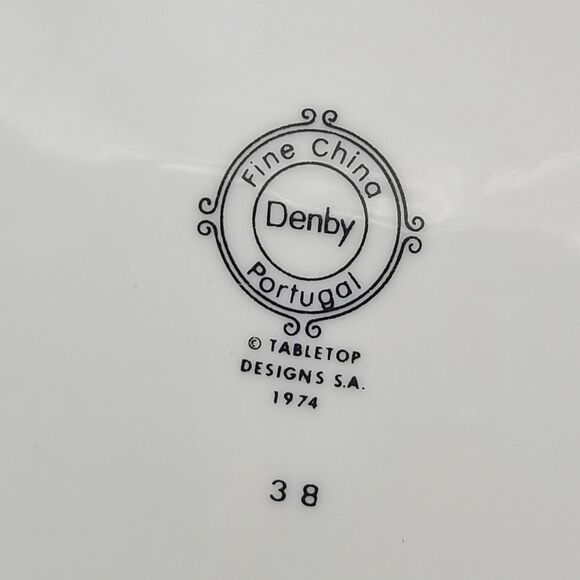 DENBY ALICE Set (4) PLATES Salad 8" Portugal Fine China Floral Butterfly New - Picture 8 of 8
